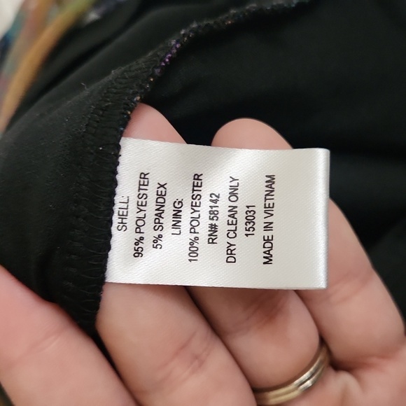 Multicolor Abstract Retro Women's Dress Size 8 Watercolor Unique Vintage - Picture 10 of 12